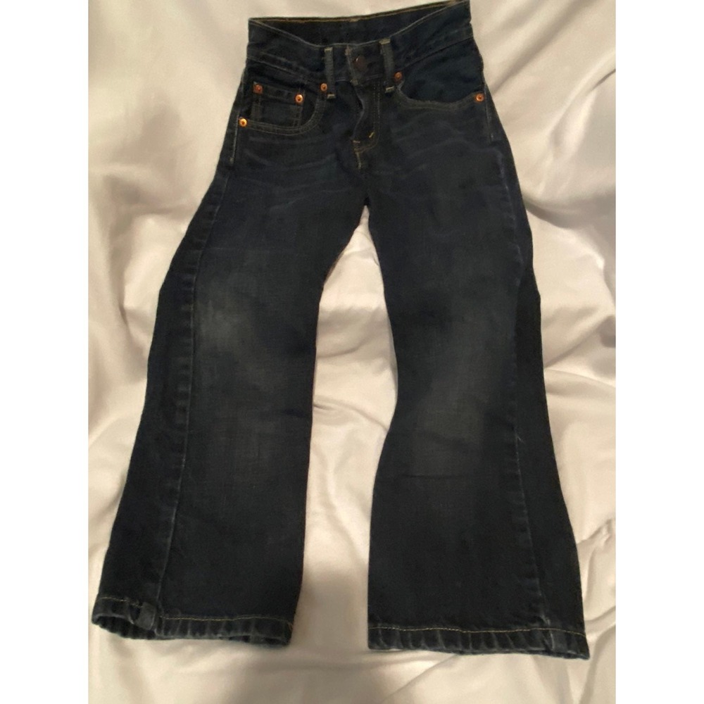 Levis 505 Boys Size 8 Slim Dark Wash Straight Leg Jeans 22x22